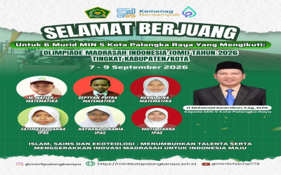 MIN 5 Kota Palangka Raya Ikuti Pembukaan Olimpiade Madrasah Indonesia (OMI) 2026 Secara Virtual